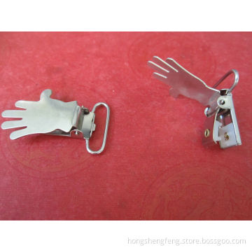 Fashion Hand Palm Shape Metal Suspender Clip for Garments